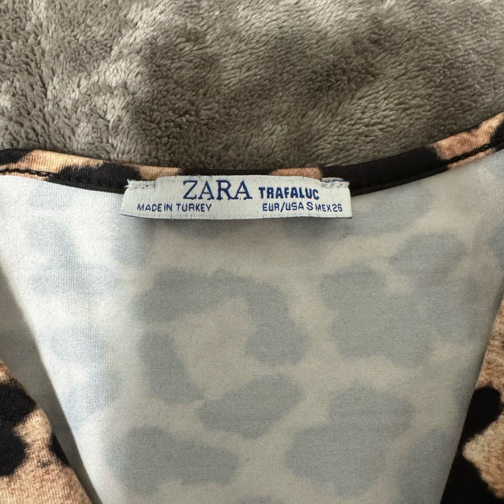 Zara Leopard Print Top with Black and Tan